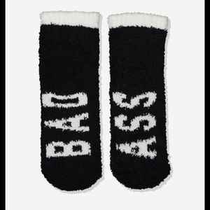 Major sale $5 was $12 New Typo Bad Ass socks in fuzzy warmth by cotton on